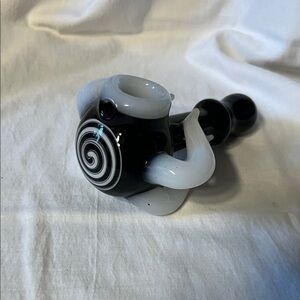 Black and White Swirl Glass Accessory